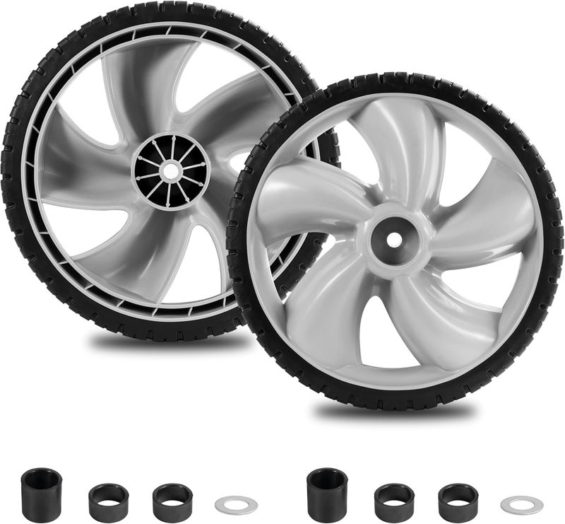 Sutmorly 12x1.75" Lawn Mower Rear Wheels for Craftsman Arnold 490-324-0002, 12-Inch Plastic Wheels Tires Compatible with Poulan, Brute, Hon da, Hu sqvarna, Yard Machines Walk Behind Mowers, 2 Pack - Image 1